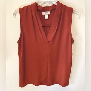 Ann Taylor Loft Orange v neck blouse XS
